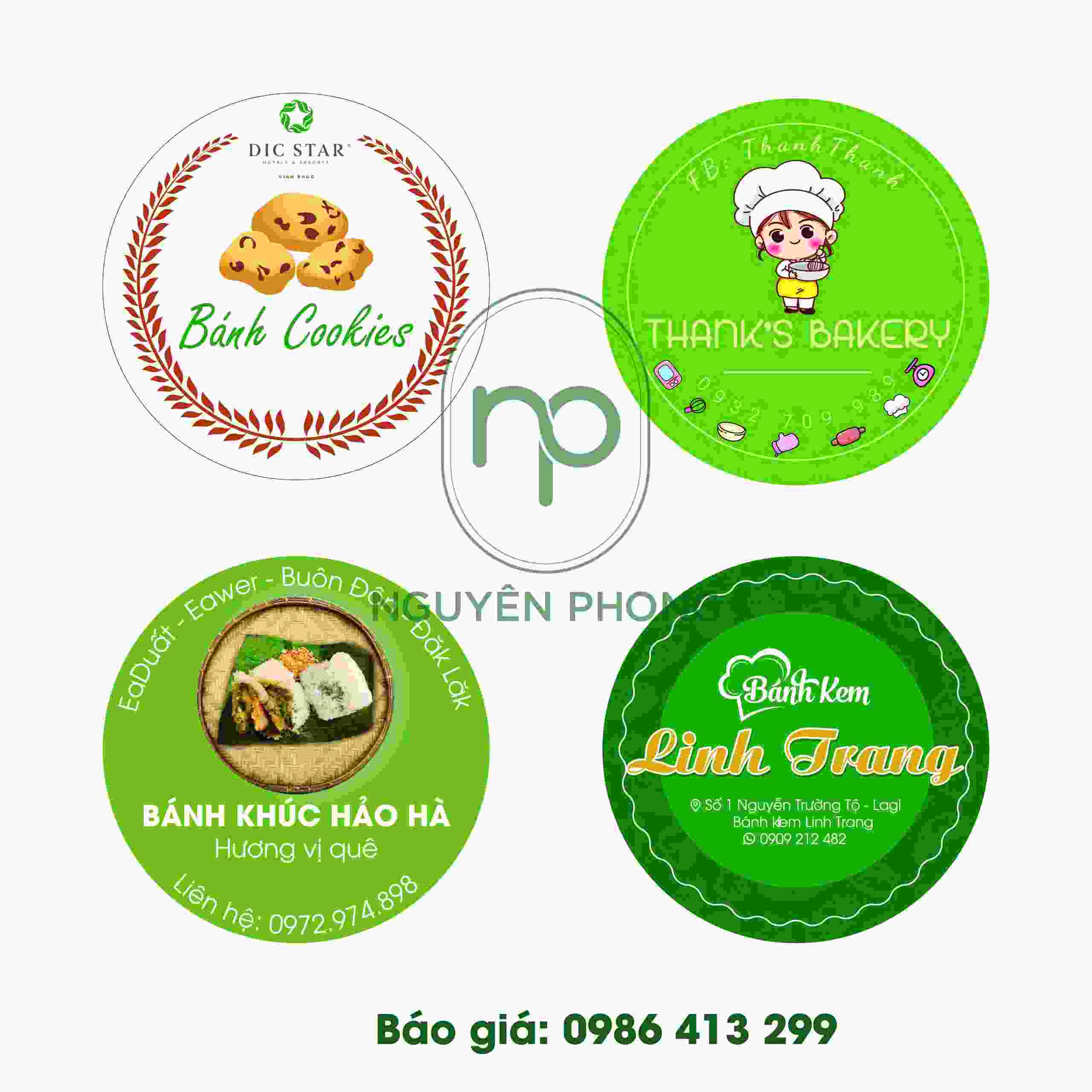 mẫu tem bánh đẹp 